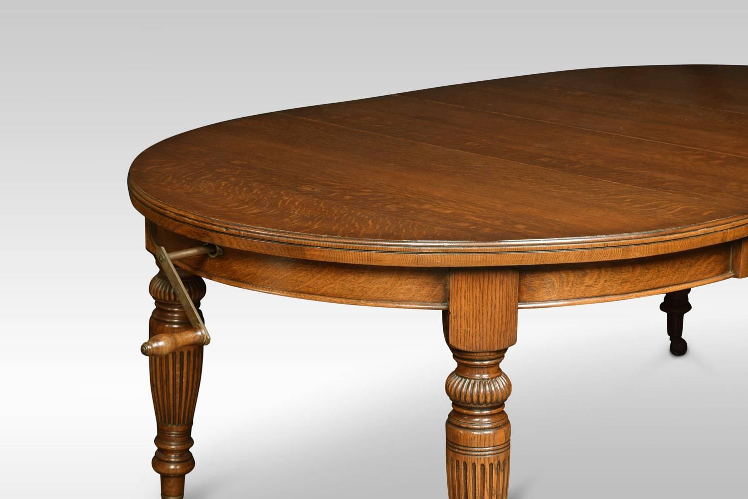 British Oak Oval Extending Dining Table