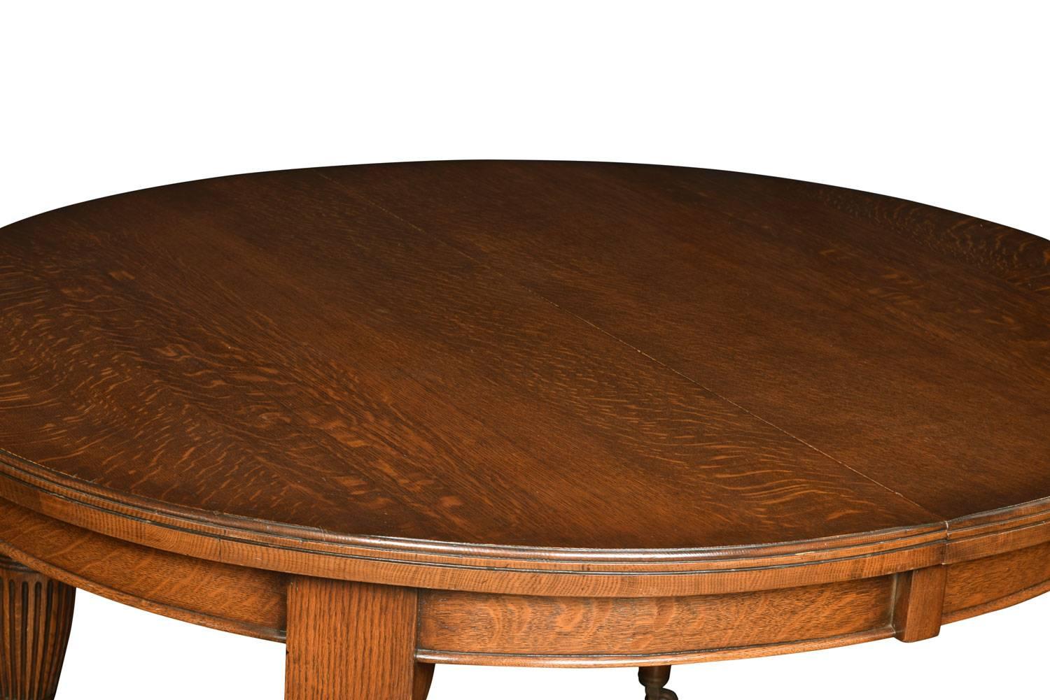 19th Century Oak Oval Extending Dining Table