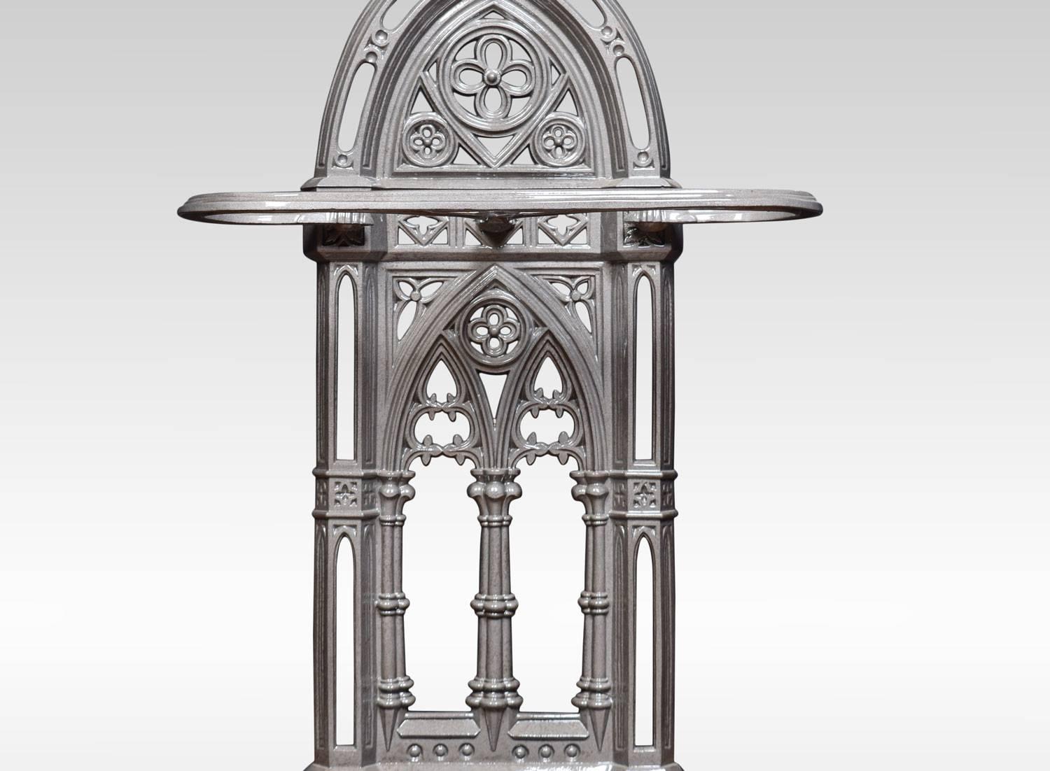 British Large Gothic Revival Cast Iron Stick or Umbrella Stand