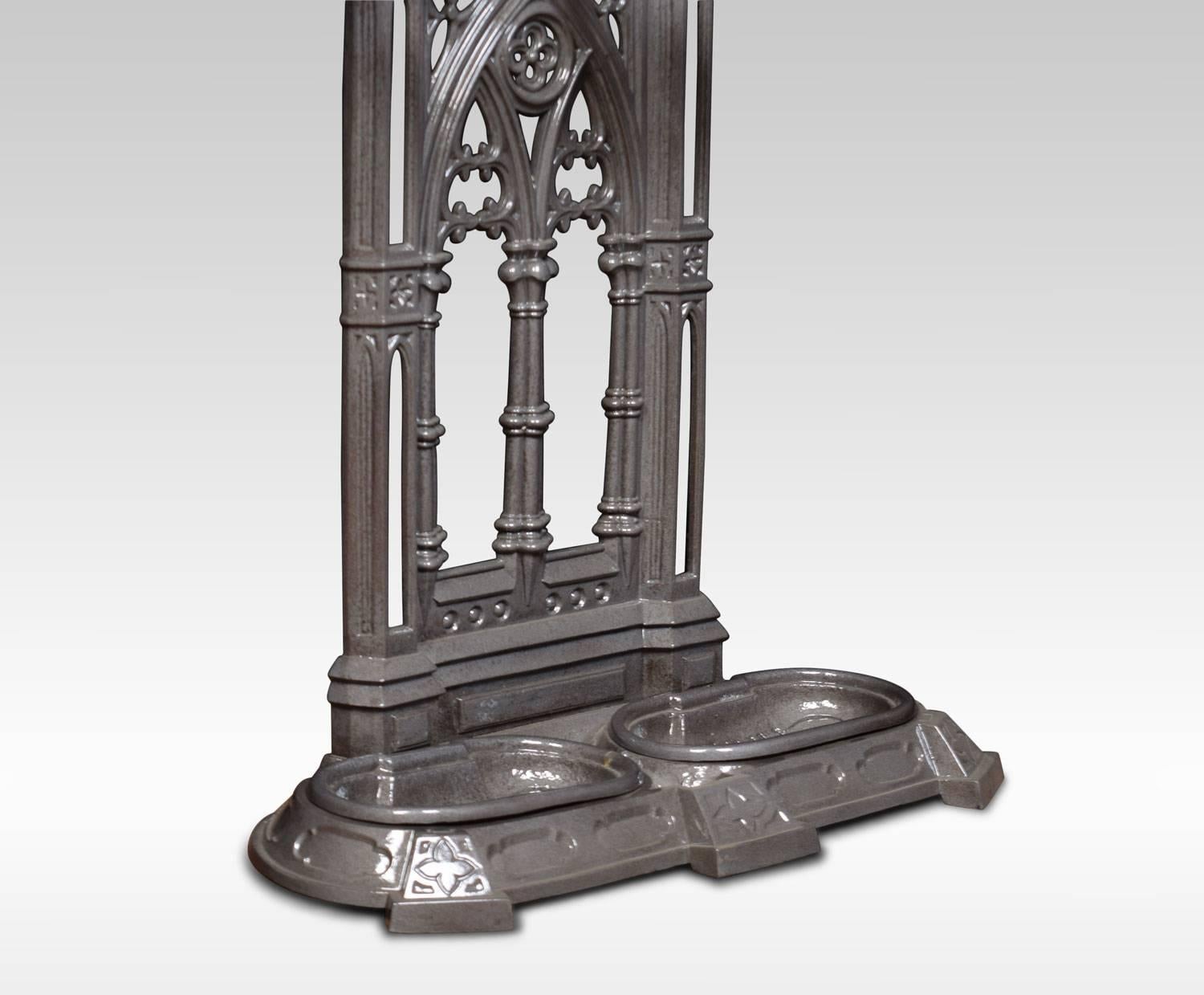 19th Century Large Gothic Revival Cast Iron Stick or Umbrella Stand