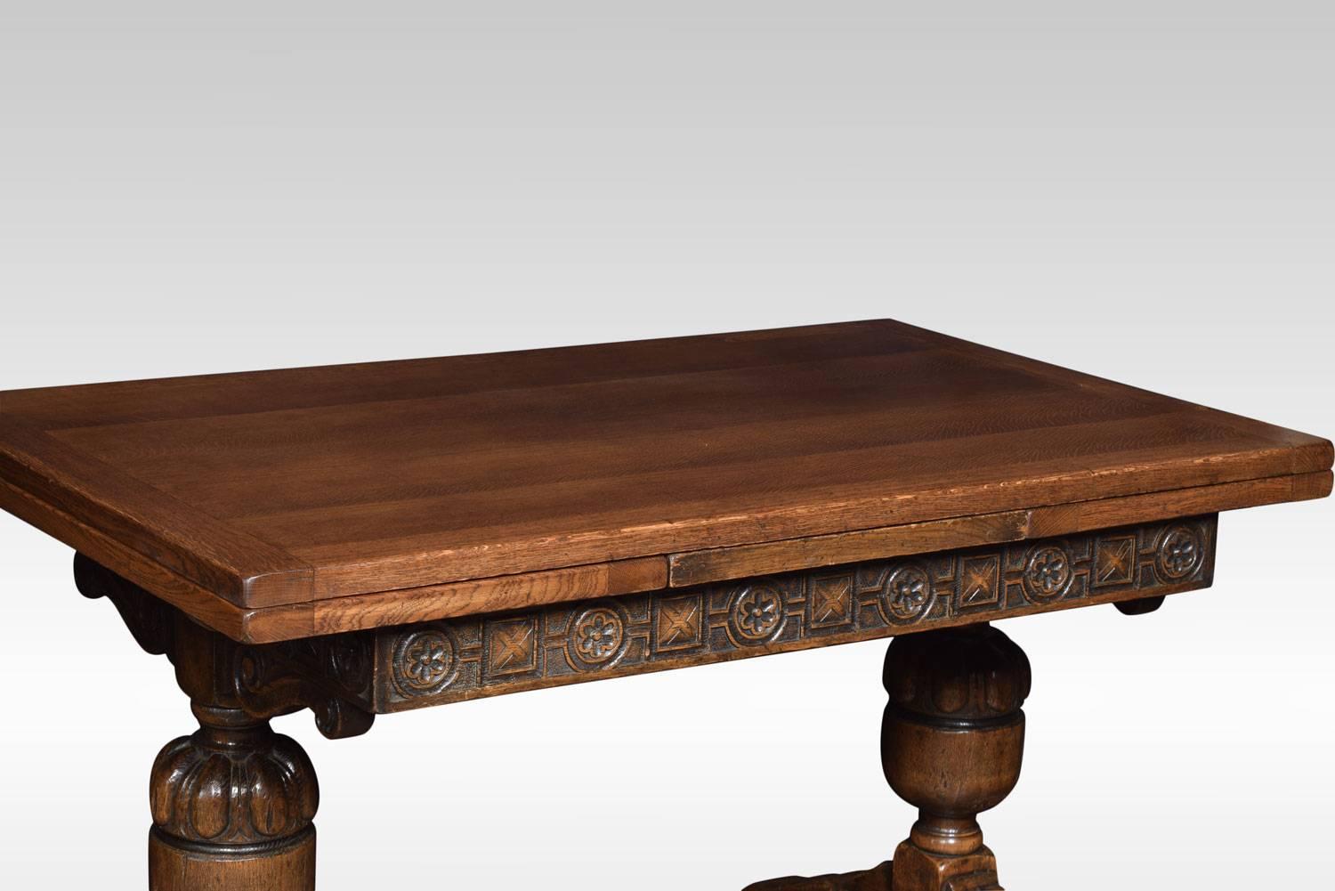 British Oak Draw Leaf Refectory Table