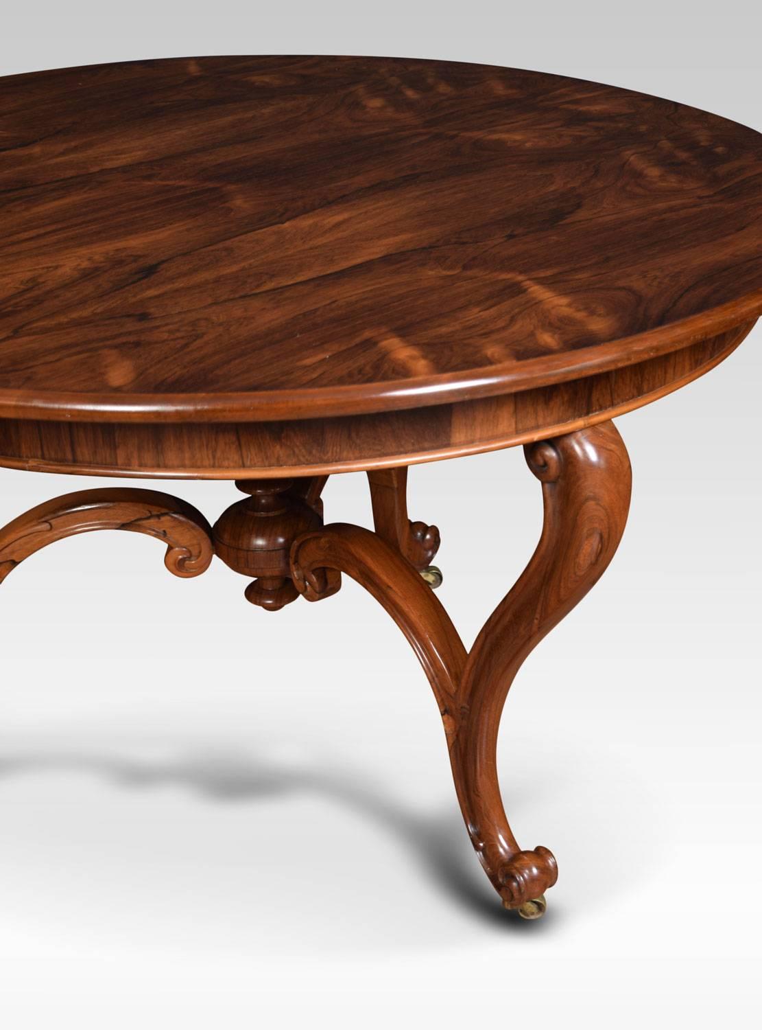 British 19th Century Rosewood Circular Centre Table