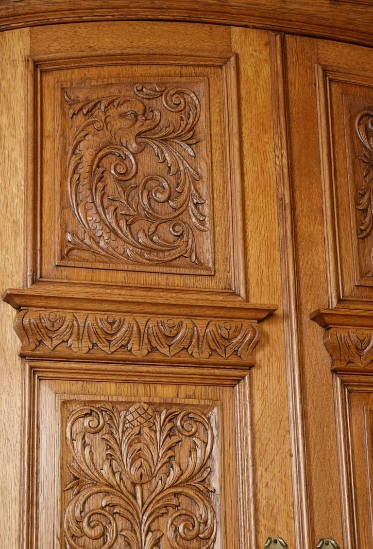 19th Century Carved Oak Wardrobe at 1stDibs