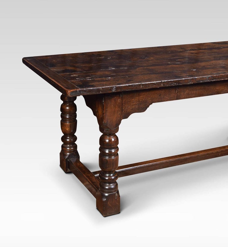 Large Oak Refectory Dining Table For Sale at 1stdibs