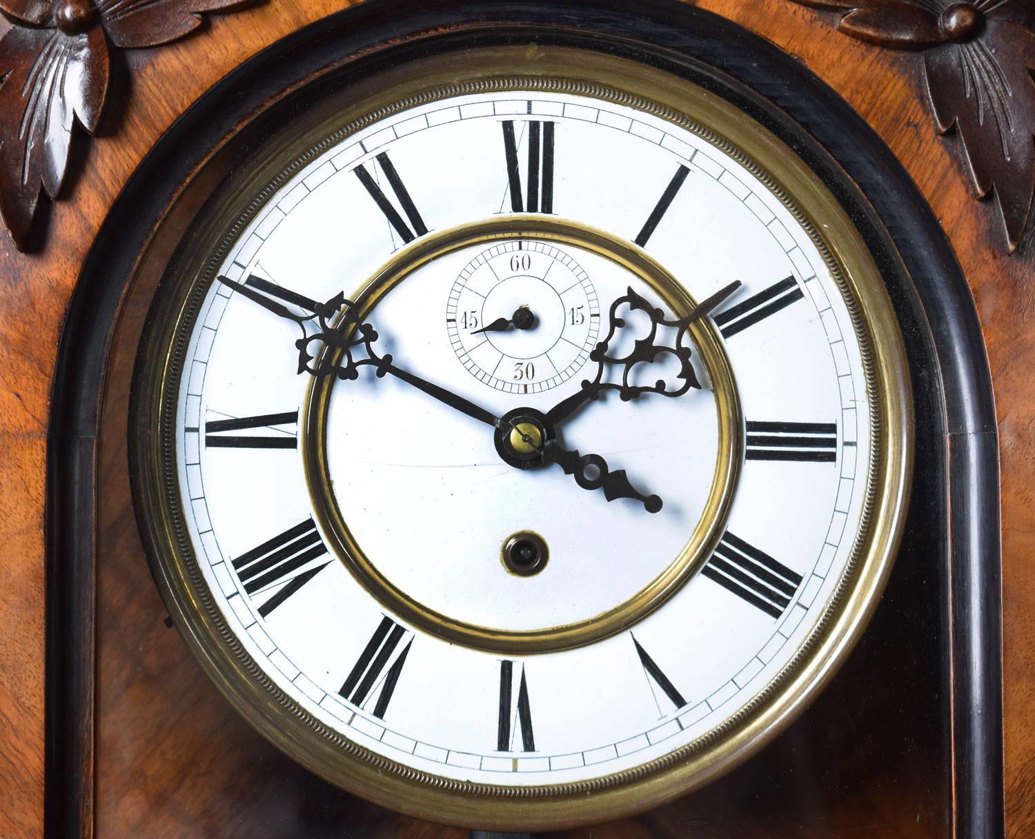 19th Century Single weight Vienna wall clock
