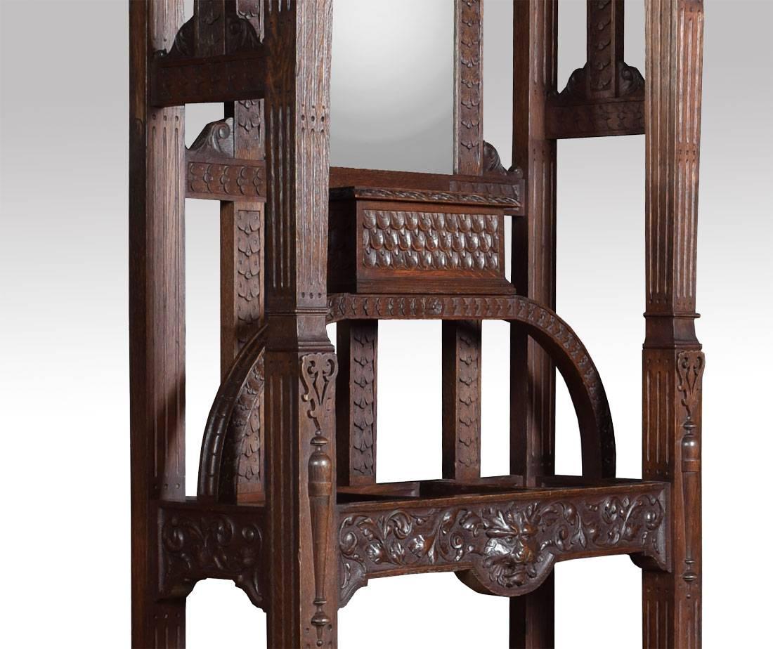 Great Britain (UK) Gothic Carved Oak Hall Stand