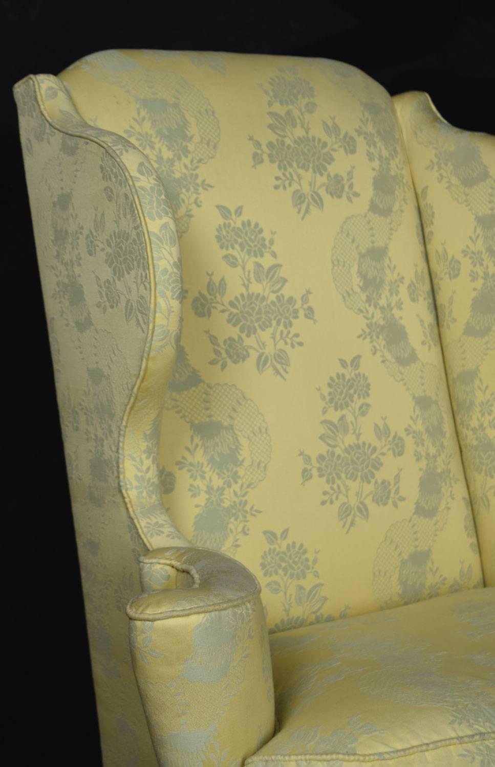 English Queen Anne Style Wing Armchair