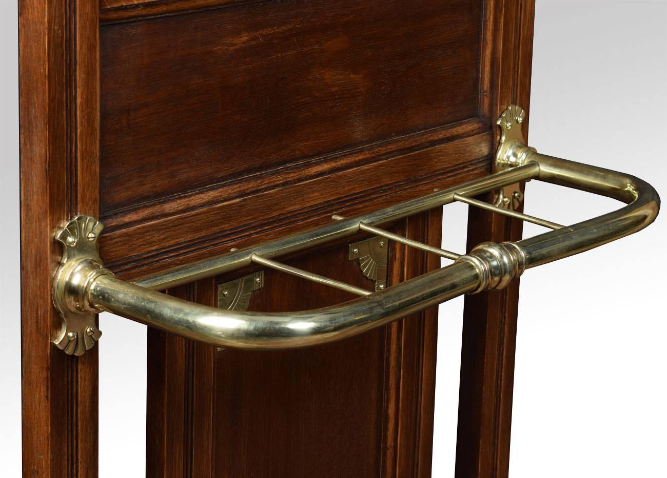 Great Britain (UK) Victorian oak & brass mounted stick stand attributed to James Shoolbred & Co