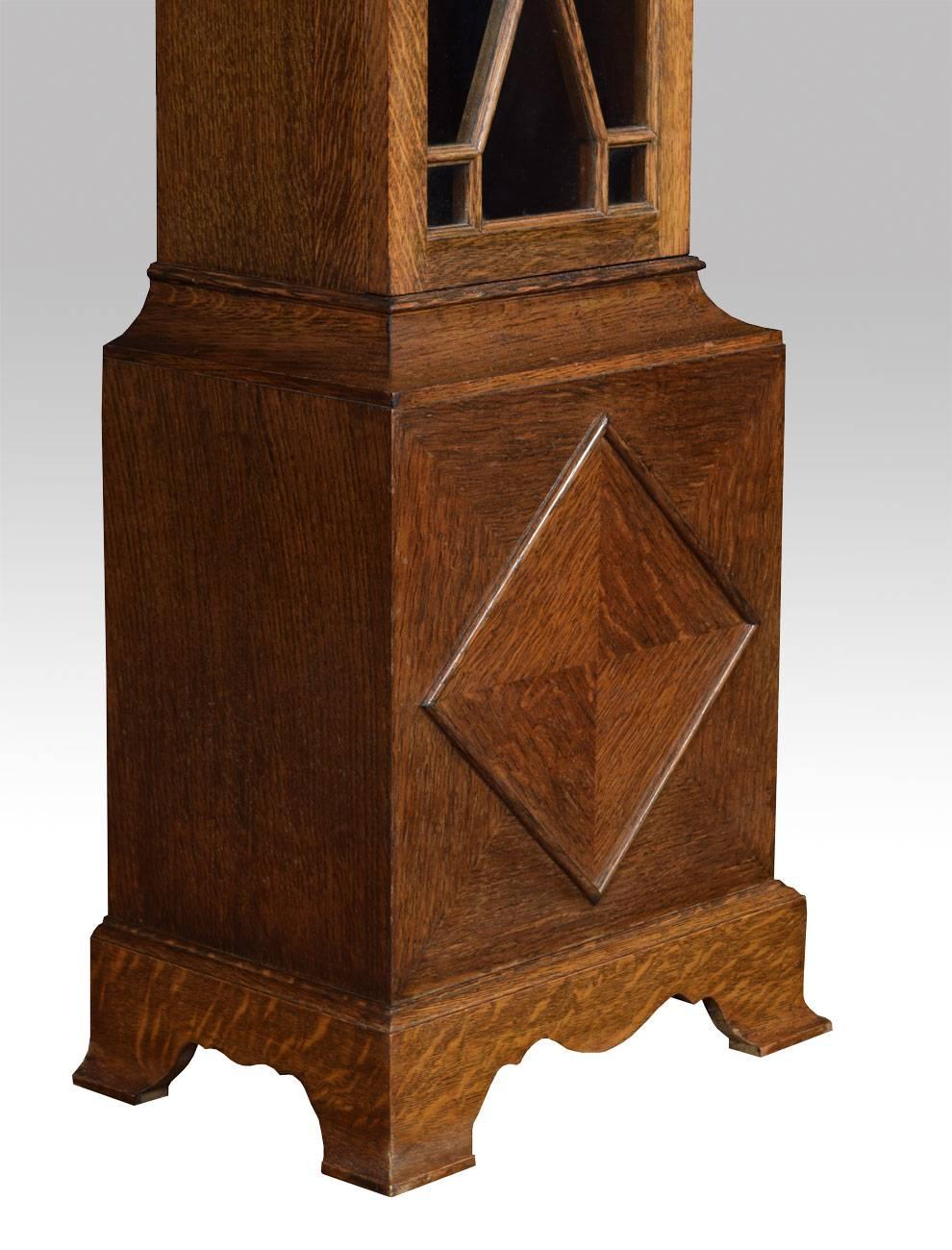 English Oak Grandmother Tube Chiming Clock