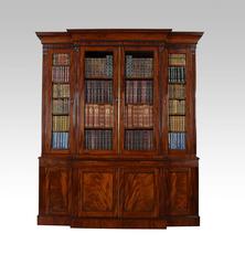 William IV Mahogany Library Breakfront Secretaire Bookcase