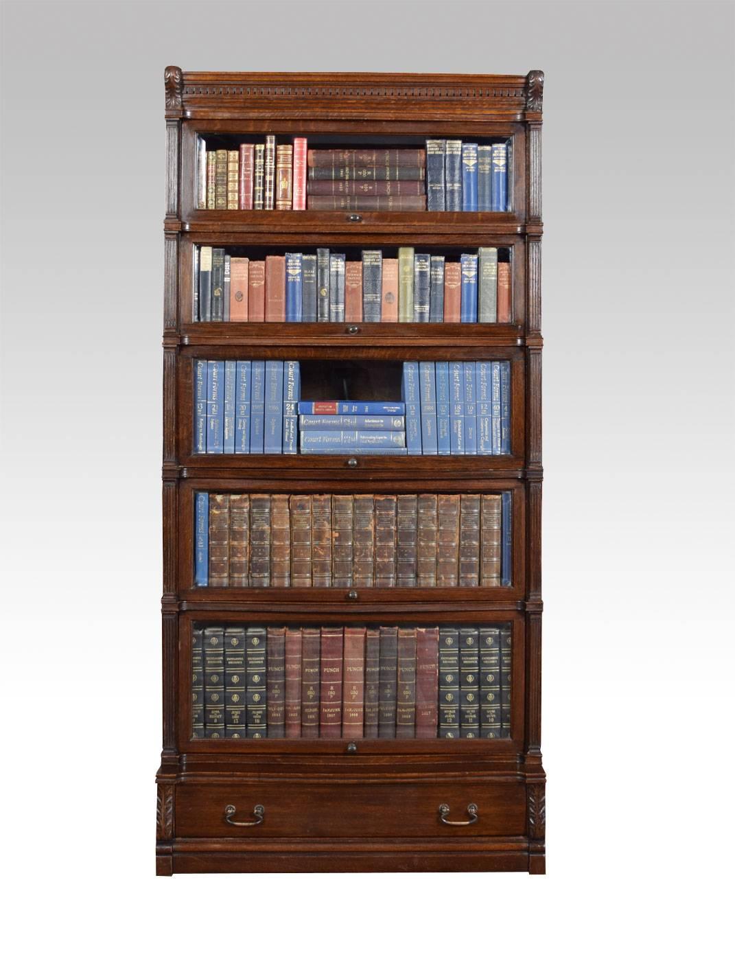 Late Victorian Oak Globe Wernicke Sectional Bookcase