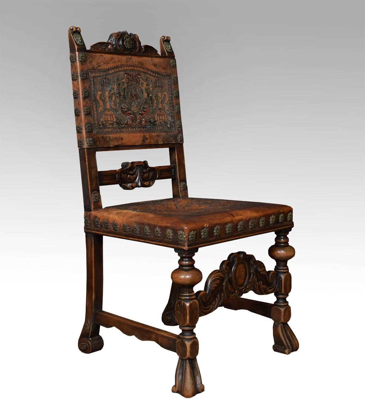 Set of Fourteen Baroque Style Walnut Dining Chairs In Good Condition In Cheshire, GB