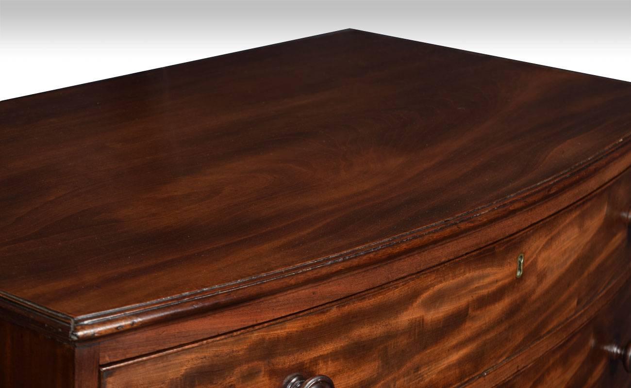 English Regency Mahogany Bow Front Chest of Draws