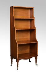 Sheraton Revival Mahogany Waterfall Bookcase