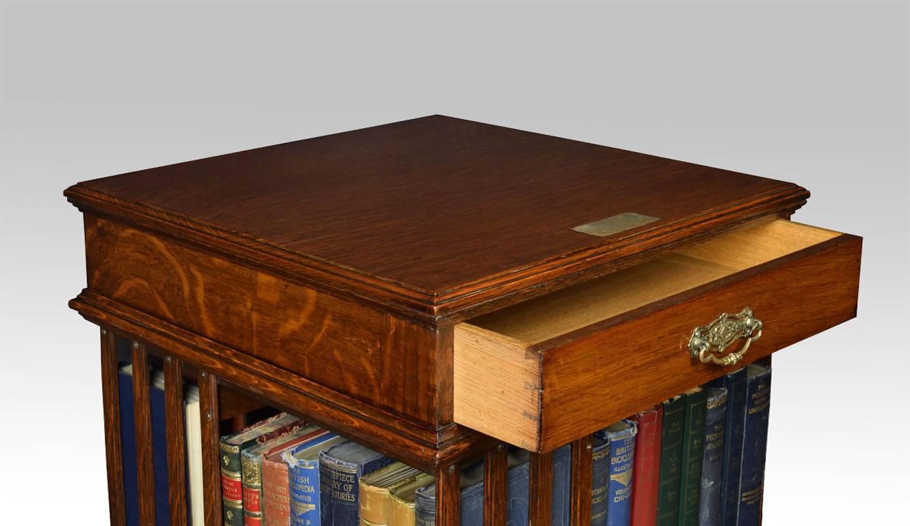 Victorian Large Oak Revolving Bookcase