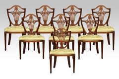Set of Ten Hepplewhite Dining Chairs