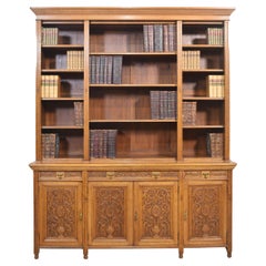 Large carved oak bookcase