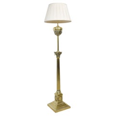 Monumental brass standard lamp by Hinks