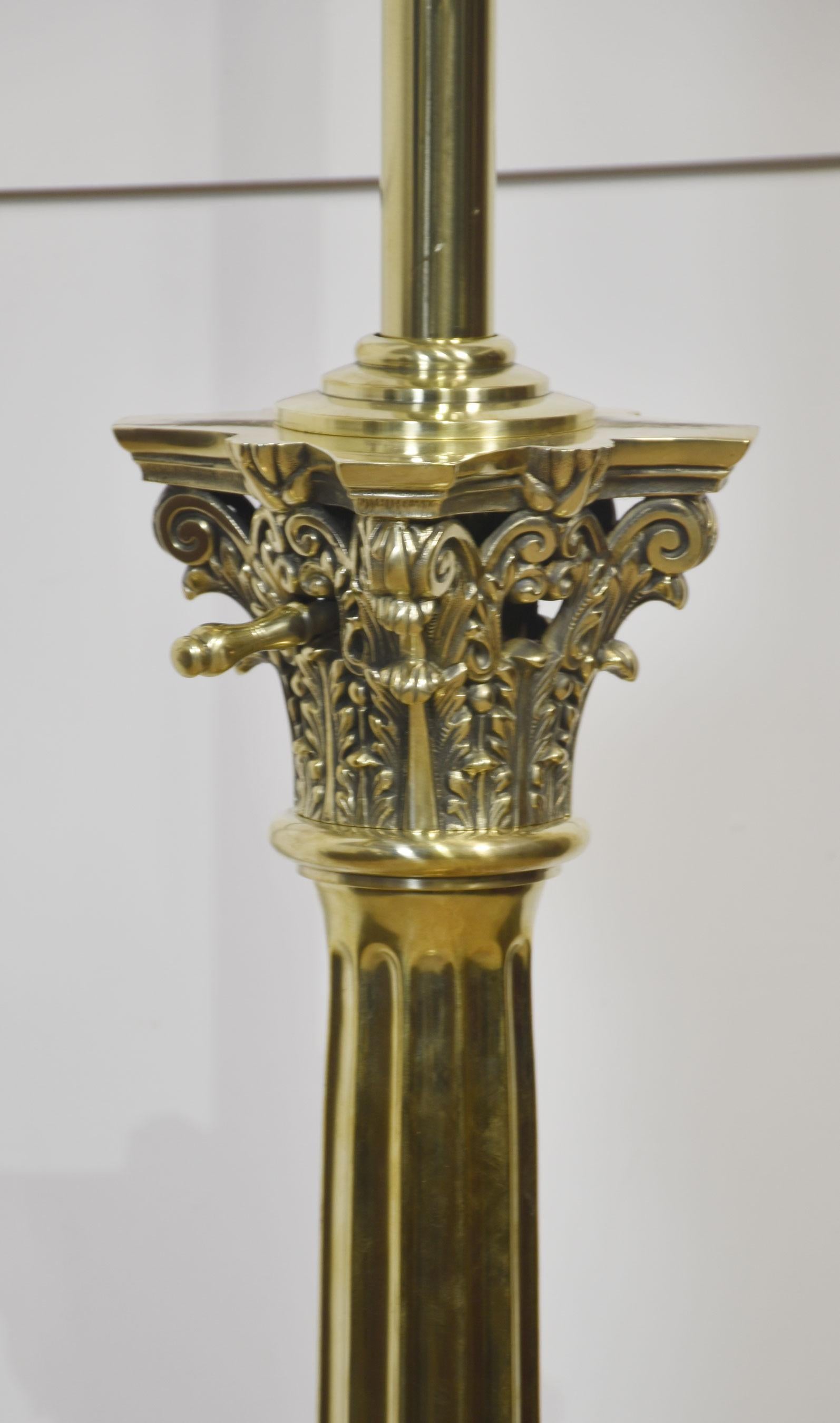 19th Century Monumental brass standard lamp by Hinks For Sale