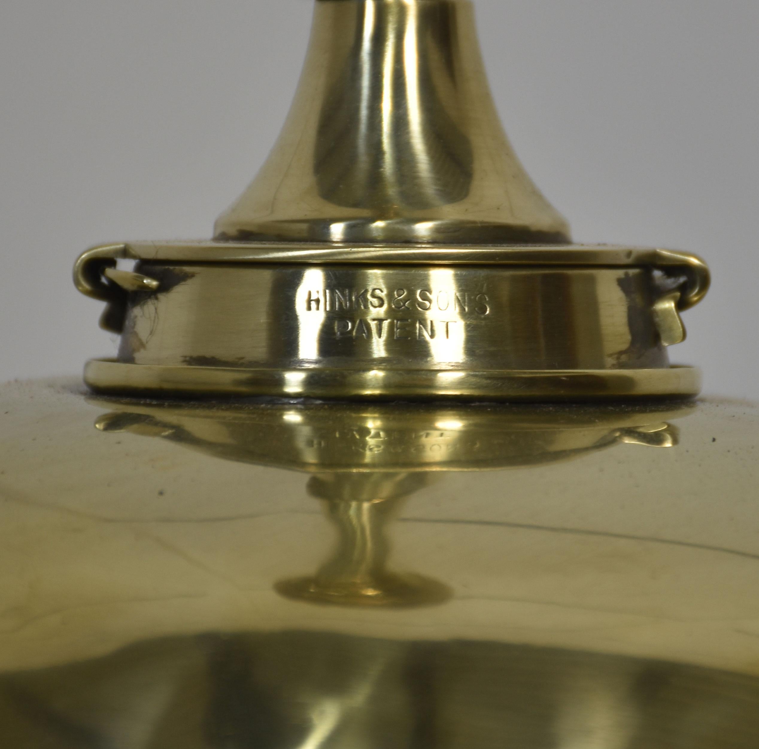 Monumental brass standard lamp by Hinks For Sale 9
