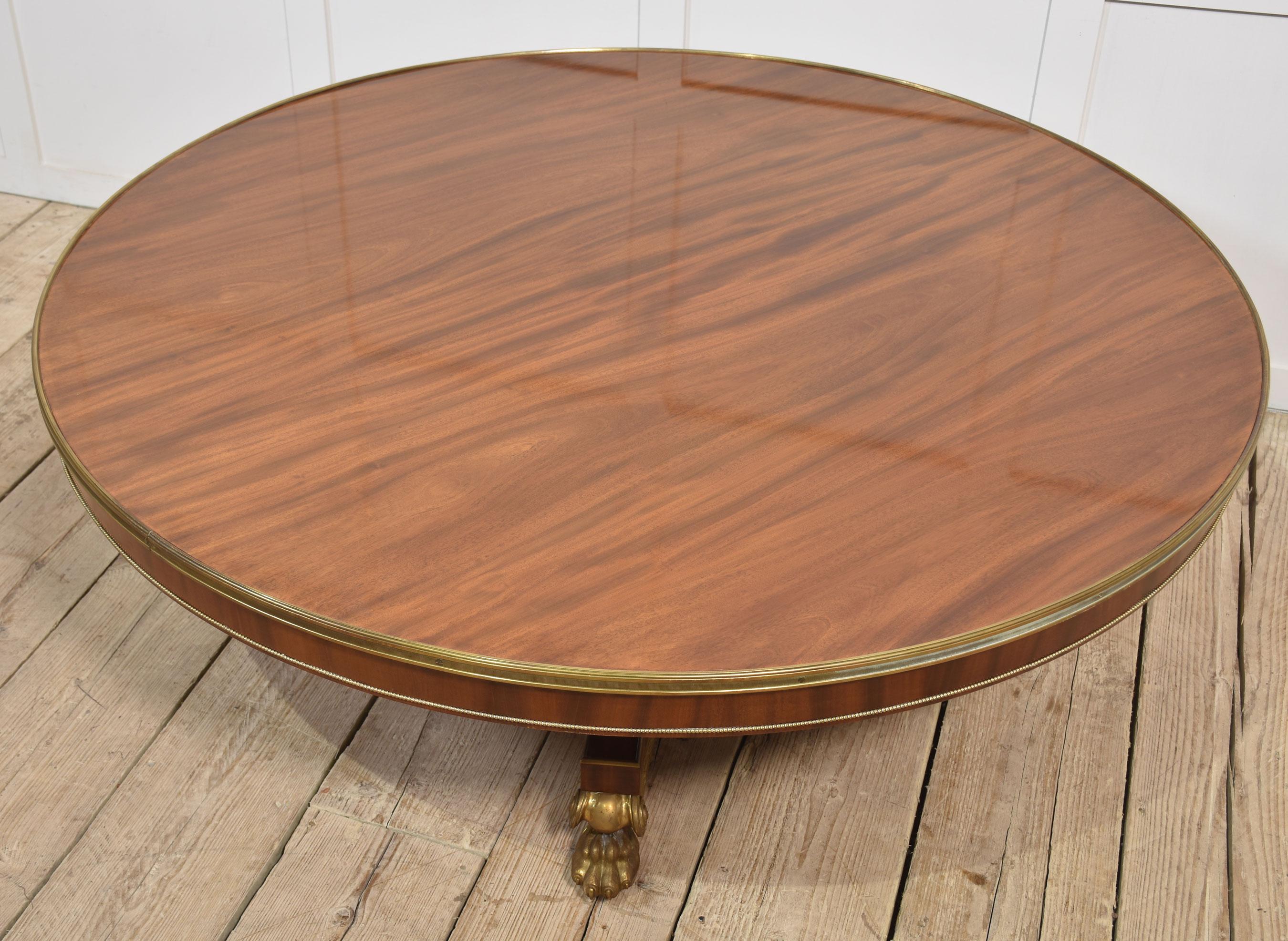 Wood Mahogany circular coffee table For Sale