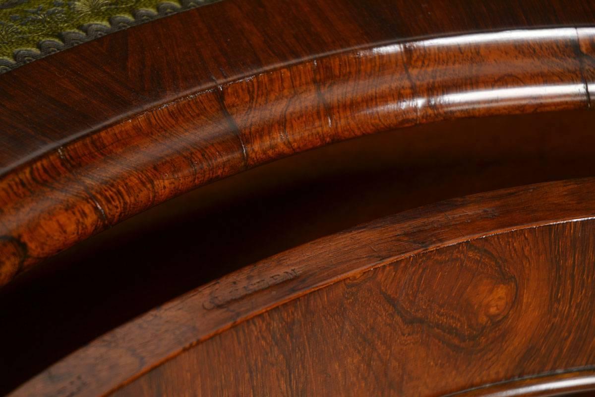 19th Century Early Victorian Lady’s Rosewood Kidney-Shaped Writing Table