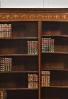 Sheraton Revival Inlaid Mahogany Open Bookcase