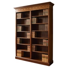 Sheraton Revival Inlaid Mahogany Open Bookcase
