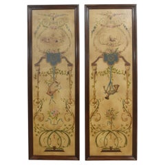 Pair Of Neoclassical Napoleonic-Style Painted Decorative P