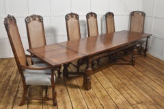 Jacobean Style Oak Draw-Leaf Dining Table