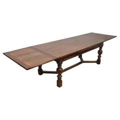 Jacobean Style Oak Draw-Leaf Dining Table