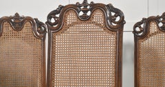 Set Of Eight Walnut High-Back Cane Dining Chairs