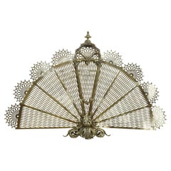 Pierced Brass Peacock Fire Fan