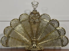Brass Peacock Fan Fire Screen