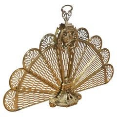 Brass Peacock Fan Fire Screen