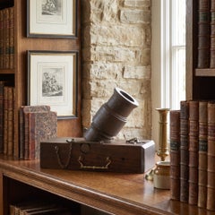 19th-Century Cast-Iron Signal Mortar On Oak Carriage