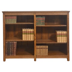 Oak Open Bookcase With Adjustable Shelves