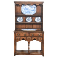 Country Oak Dresser With Plate Rack