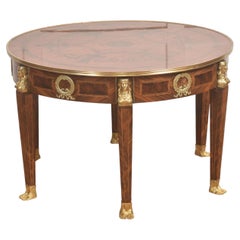 Louis XVI Style Marquetry And Gilt Brass Coffee Table