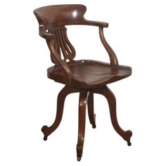 Mahogany Revolving Desk Chair