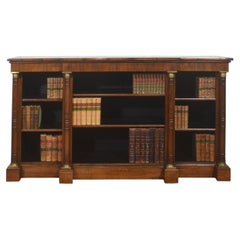 Regency And Brass Mounted Breakfront Open Bookcase