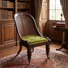 Victorian Mahogany And Cane Slipper Chair