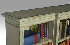 Large Painted Breakfront Open Bookcase
