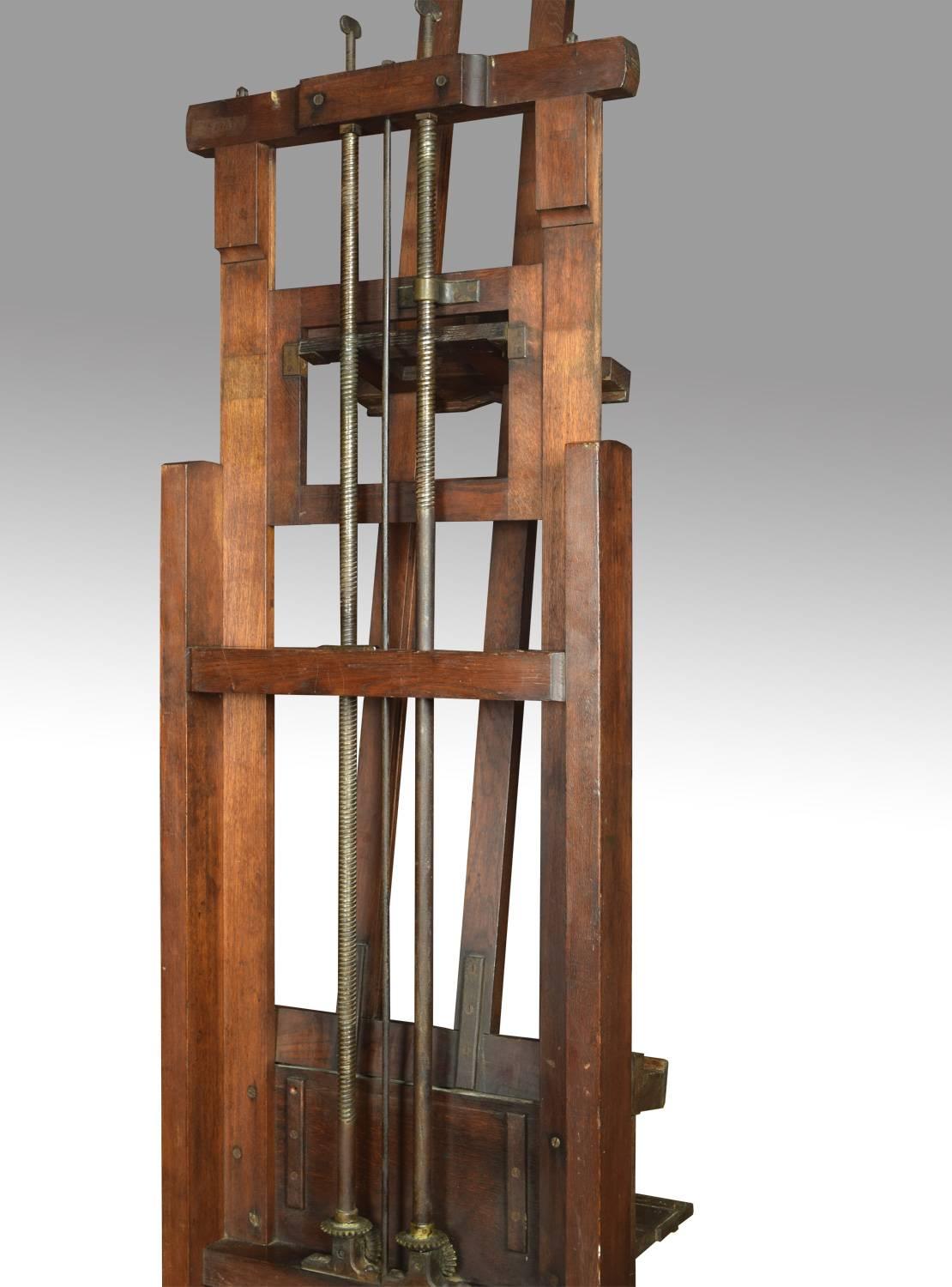 Victorian Oak Artist’s Fully Adjustable Studio Easel