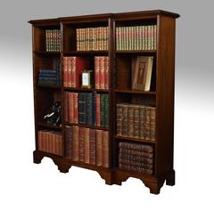 Mahogany Breakfront Open Bookcase