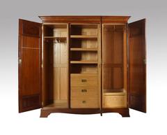 Edwardian Mahogany Inlaid Three-Door Wardrobe