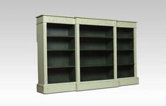 Large Painted Breakfront Open Bookcase