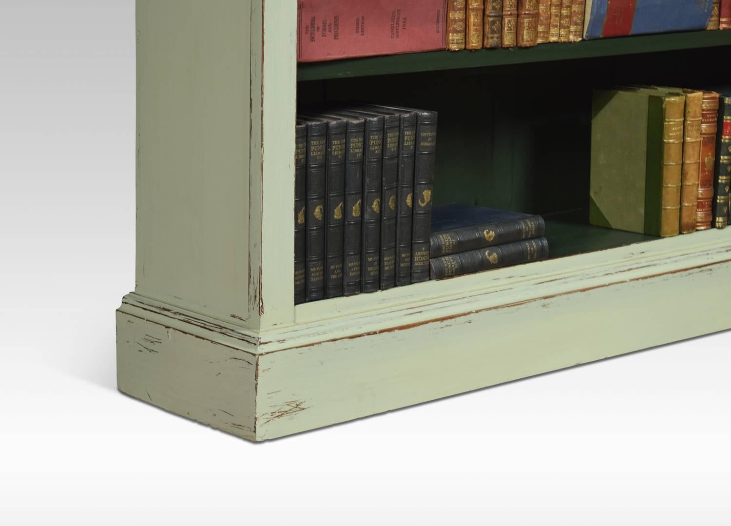 Edwardian Painted Open Bookcase In Excellent Condition In Cheshire, GB
