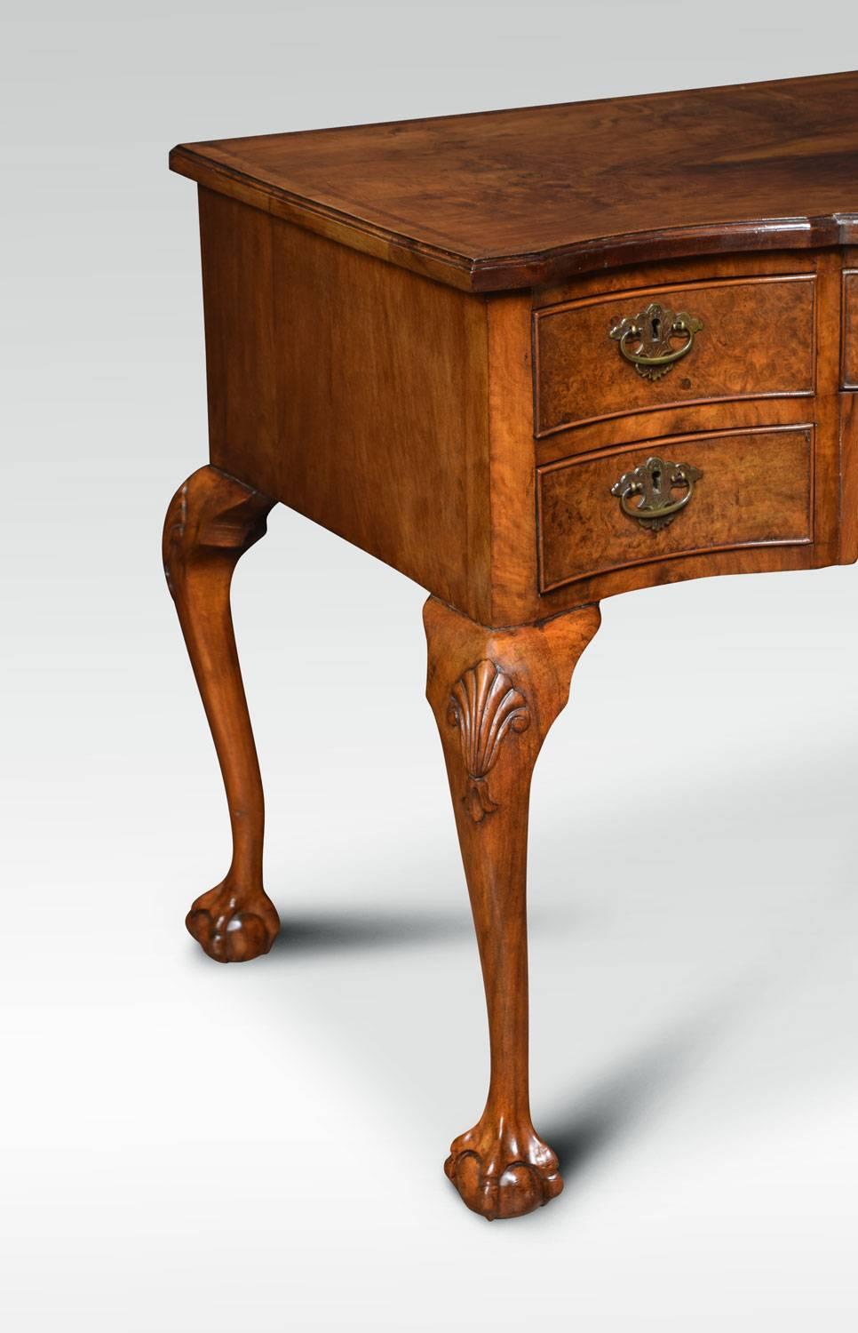 British Figured Walnut Writing Desk or Dressing Table