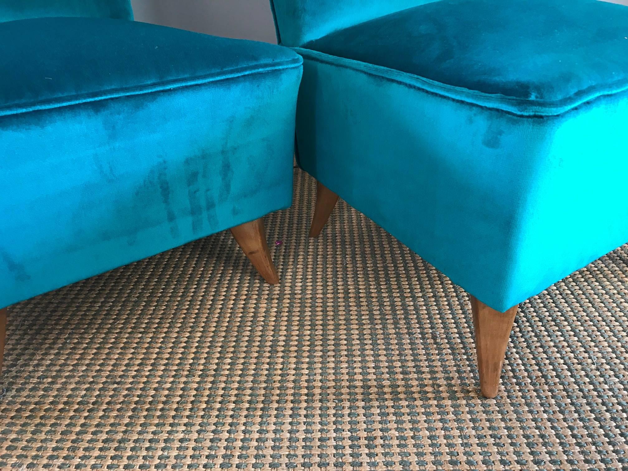 Mid-20th Century Pair of French 1940s Slipper Chairs